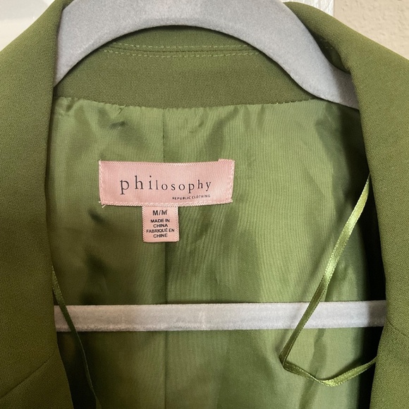 NWOT, Philosophy Republic Clothing Open Front Deep Green Blazer, Size Medium - Picture 9 of 10